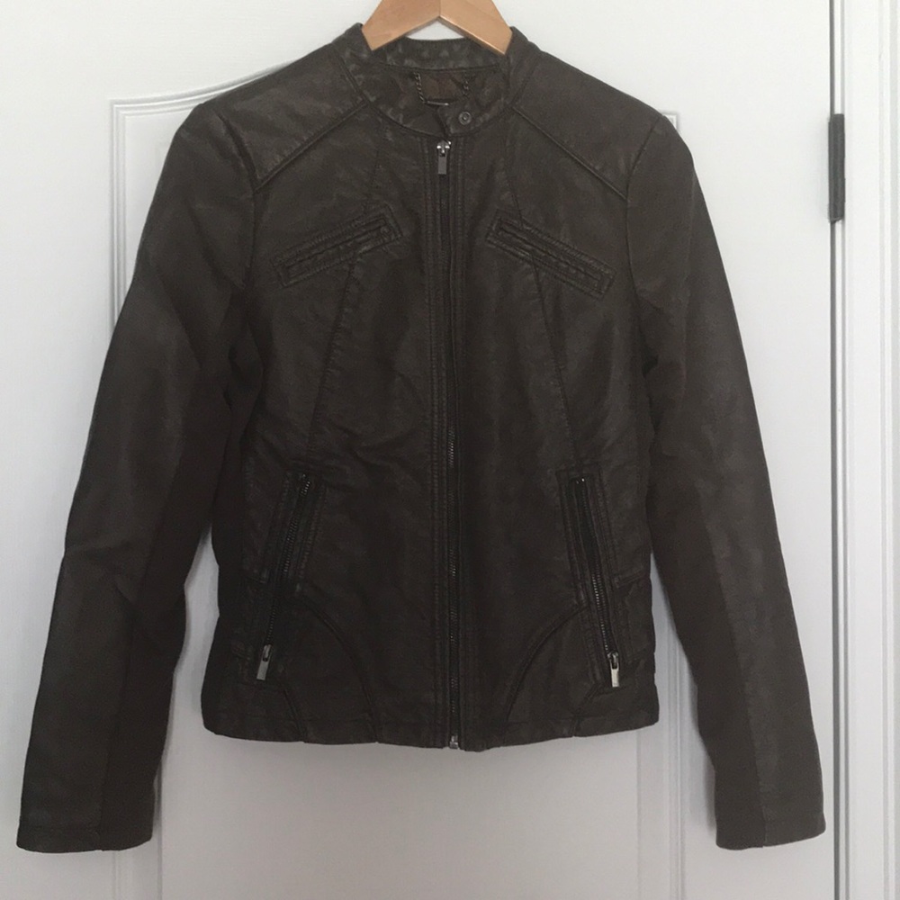 Express Brown Faux Leather Jacket